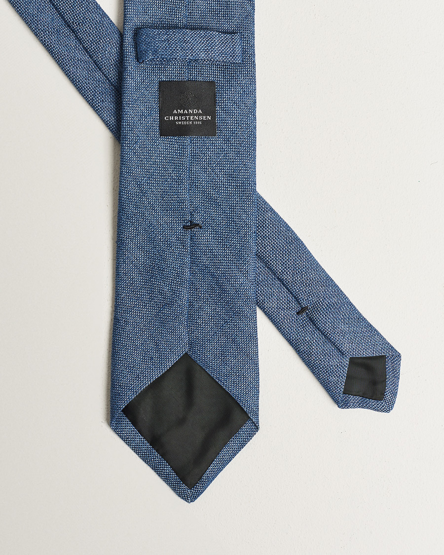 Men | Ties | Amanda Christensen | Amanda ChristensenHopsack Linen 8cm TieBlue