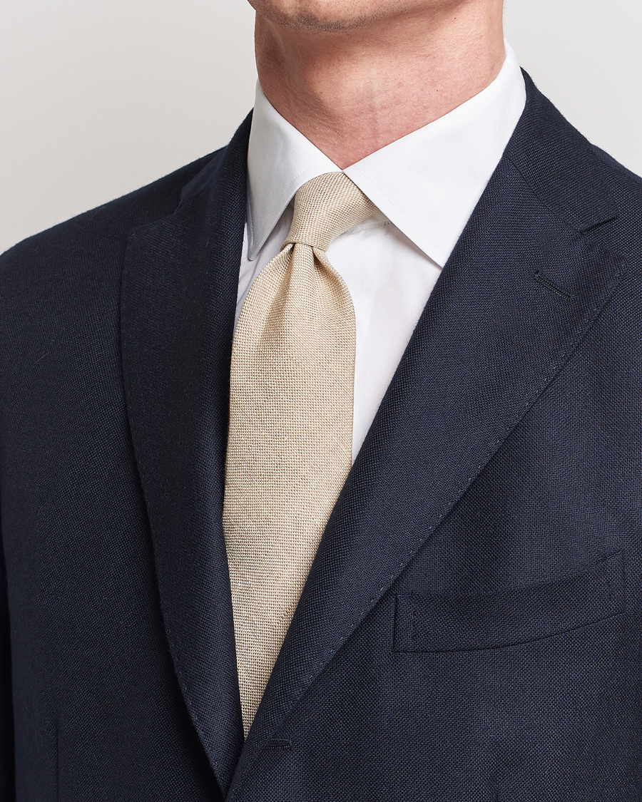 Men | Ties | Amanda Christensen | Hopsack Linen 8cm Tie Sand