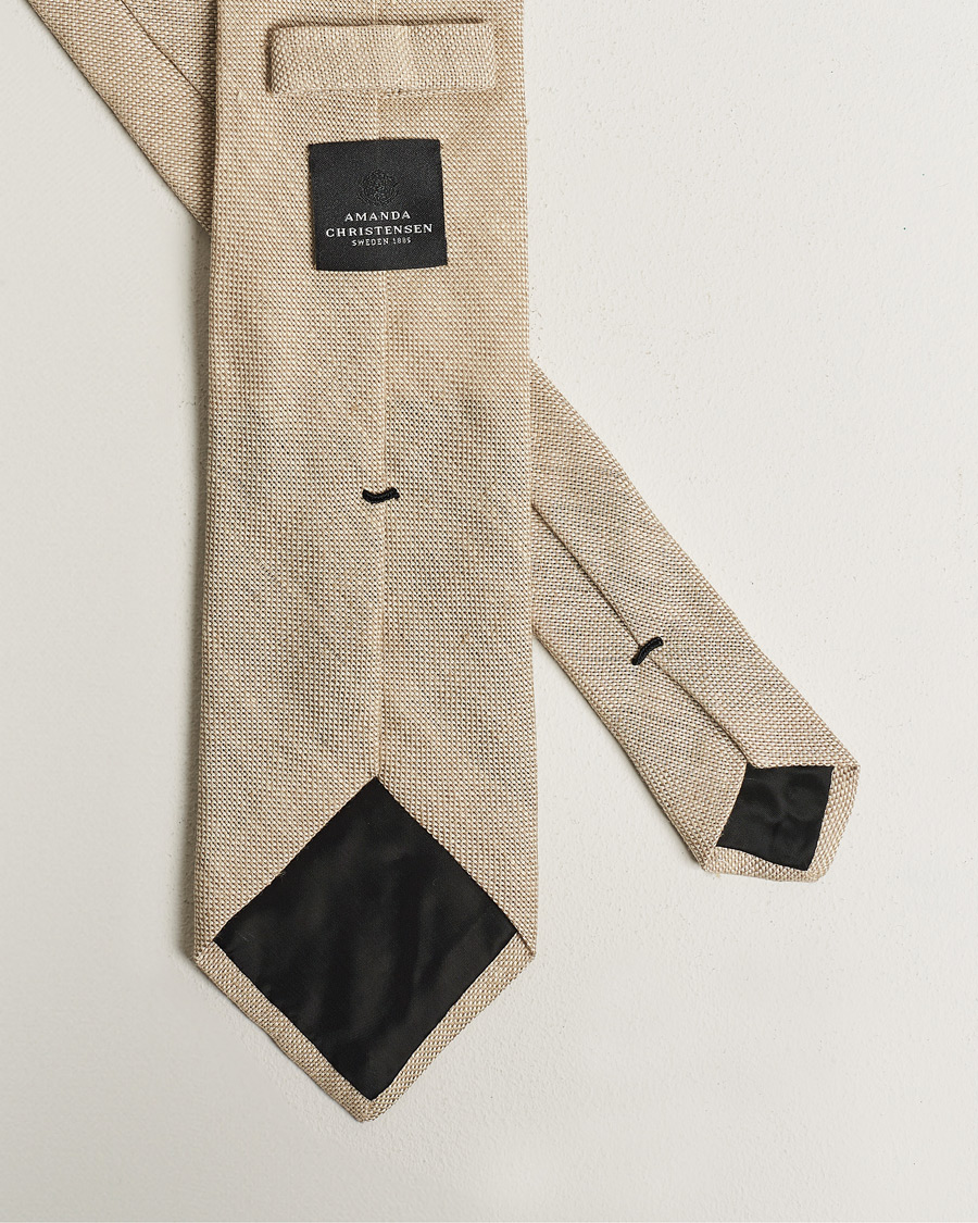 Men | Ties | Amanda Christensen | Hopsack Linen 8cm Tie Sand
