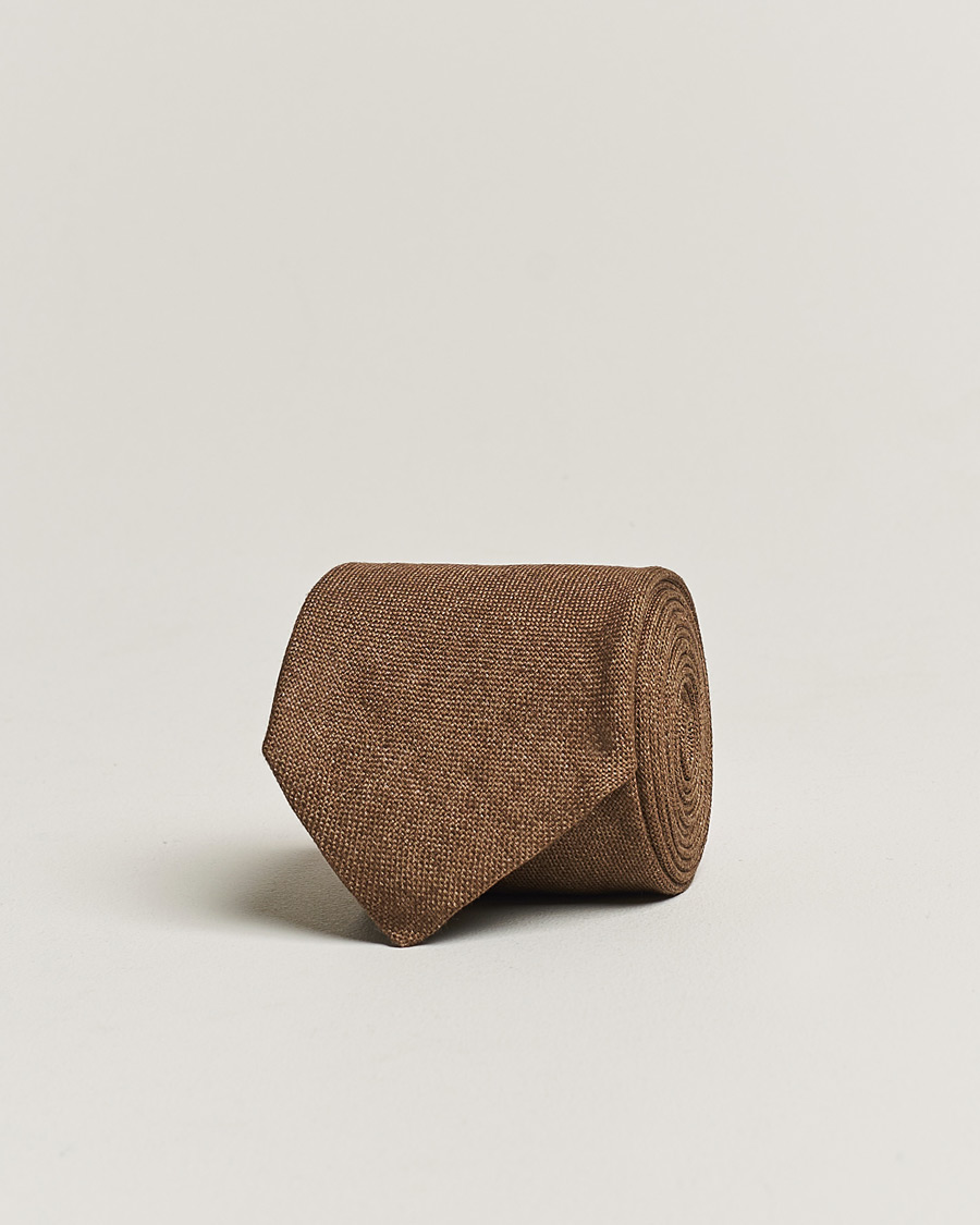 Men | Ties | Amanda Christensen | Amanda ChristensenHopsack Linen 8cm TieBrown