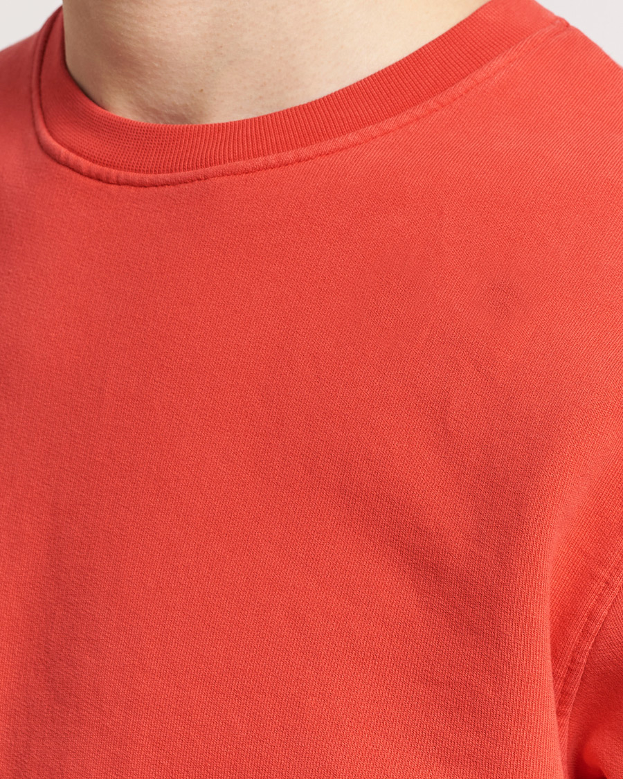 Men | Sweaters & Knitwear | Colorful Standard | Classic Organic Crew Neck Sweat Red Tangerine