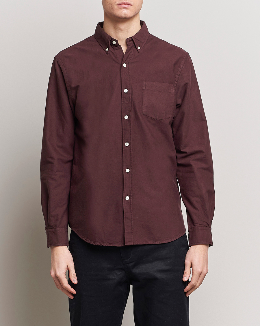 Men | Shirts | Colorful Standard | Classic Organic Oxford Button Down Shirt Oxblood Red