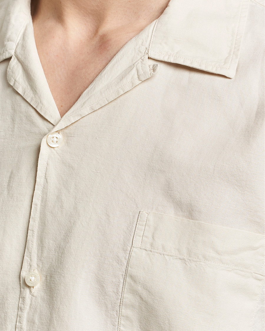 Men | Shirts | Colorful Standard | Cotton/Linen Short Sleeve Shirt Ivory White