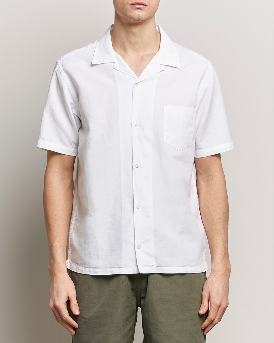Men | Shirts | Colorful Standard | Cotton/Linen Short Sleeve Shirt Optical White