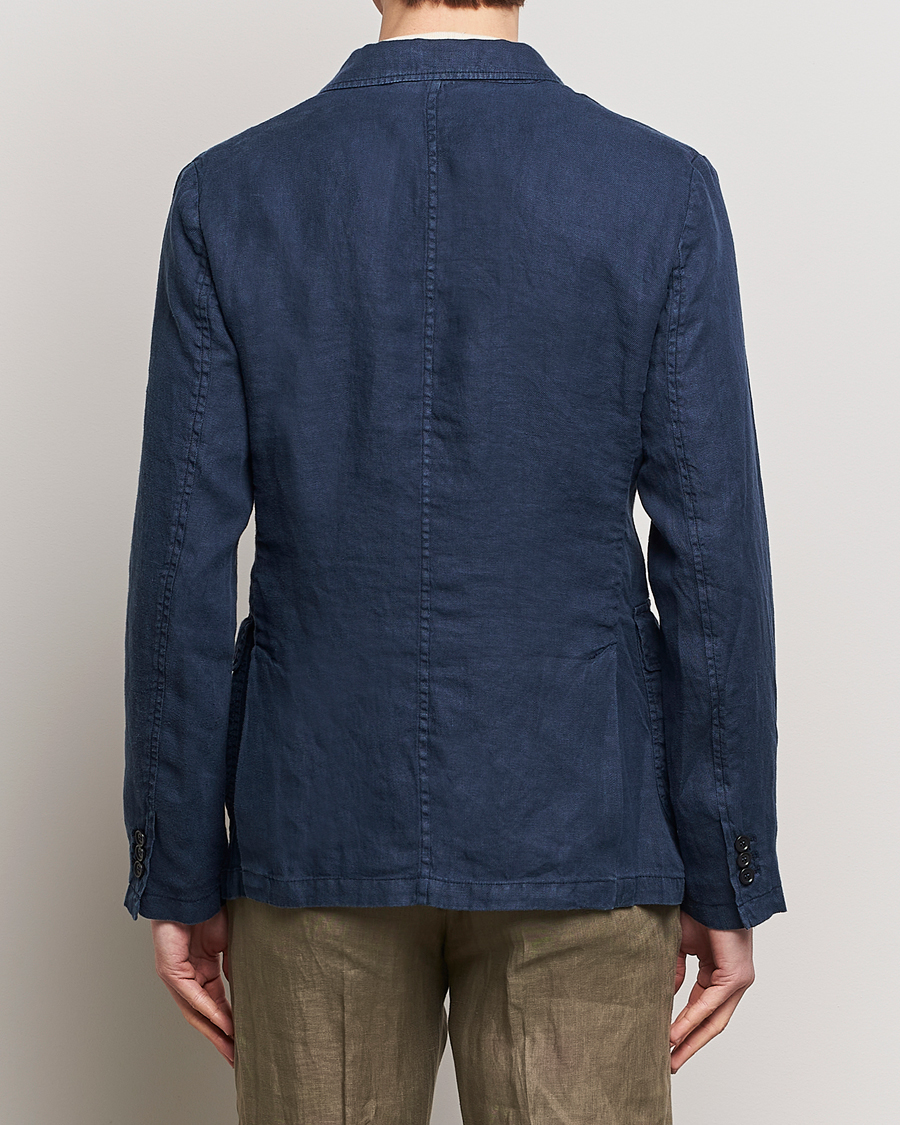 Men | Blazers | Aspesi | Sugimoto Double Breasted Hemp Blazer Navy
