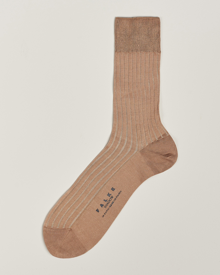 Men | Underwear & Socks | Falke | Shadow Stripe Sock Camel/White