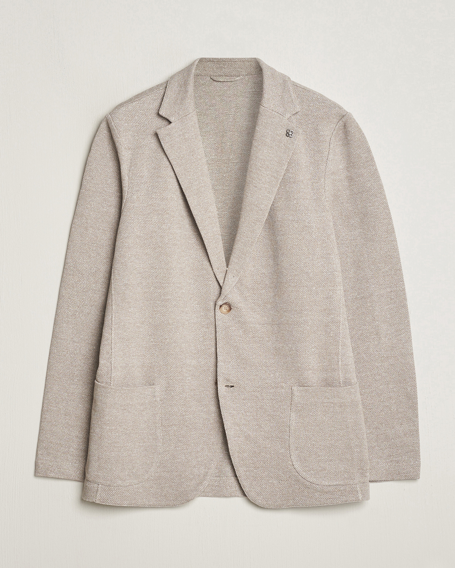 Men | Blazers | Gran Sasso | Structured Cotton/Linen Blazer Beige Melange