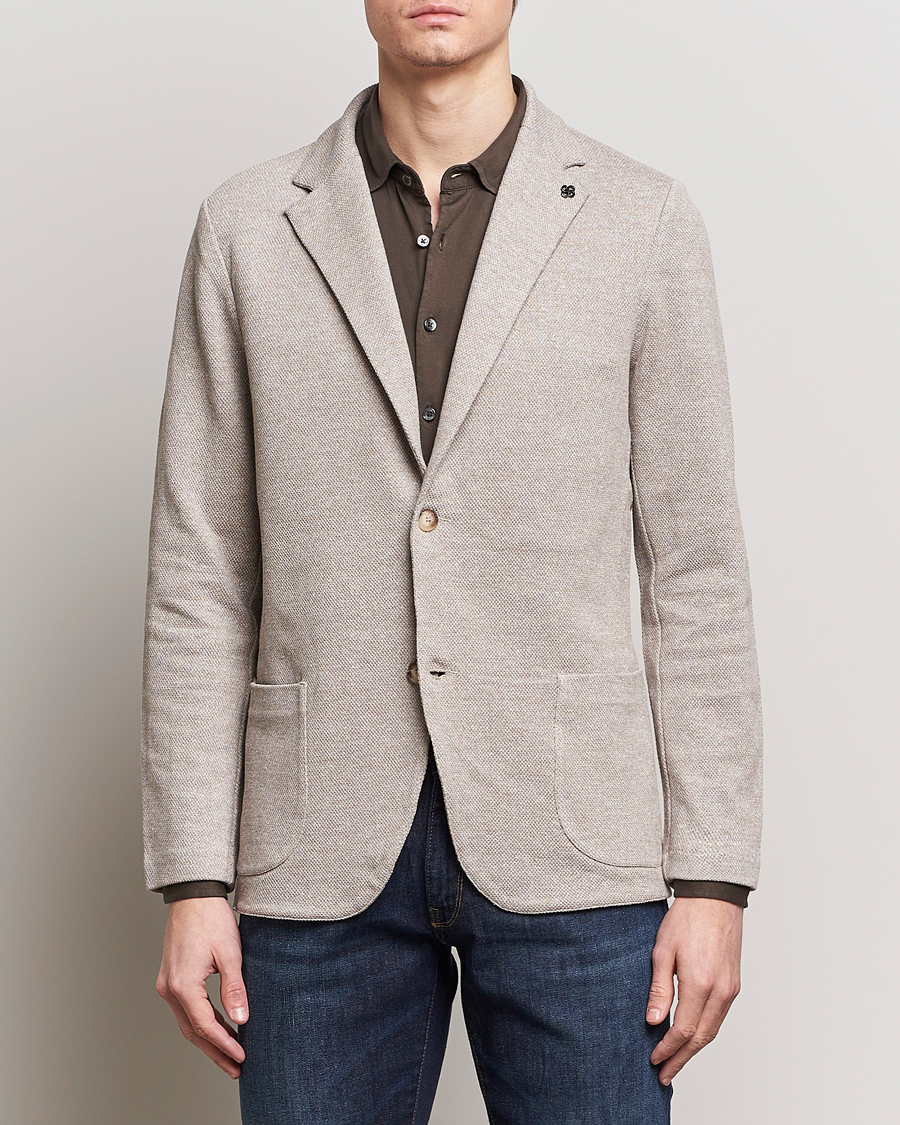Men | Blazers | Gran Sasso | Structured Cotton/Linen Blazer Beige Melange