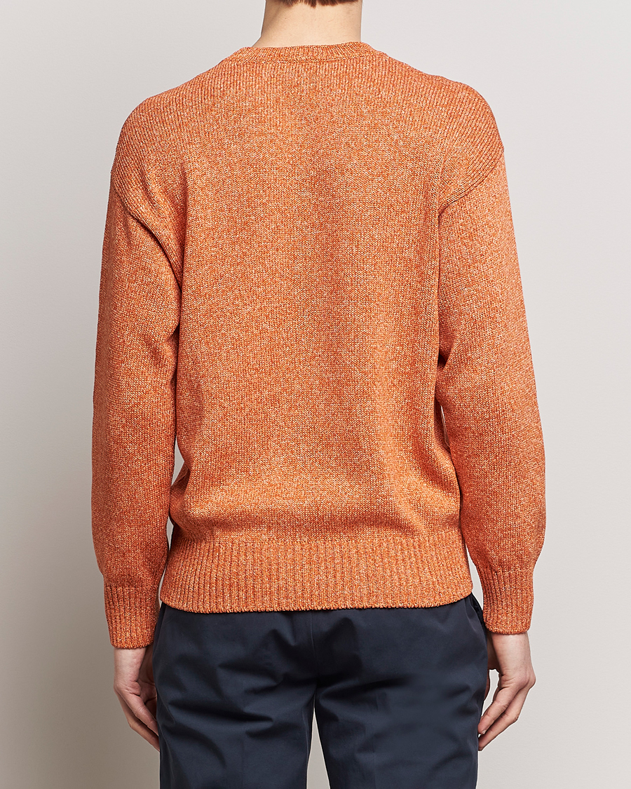 Men | Sweaters & Knitwear | Gran Sasso | Cotton Heavy Knitted Crew Neck Rust Melange
