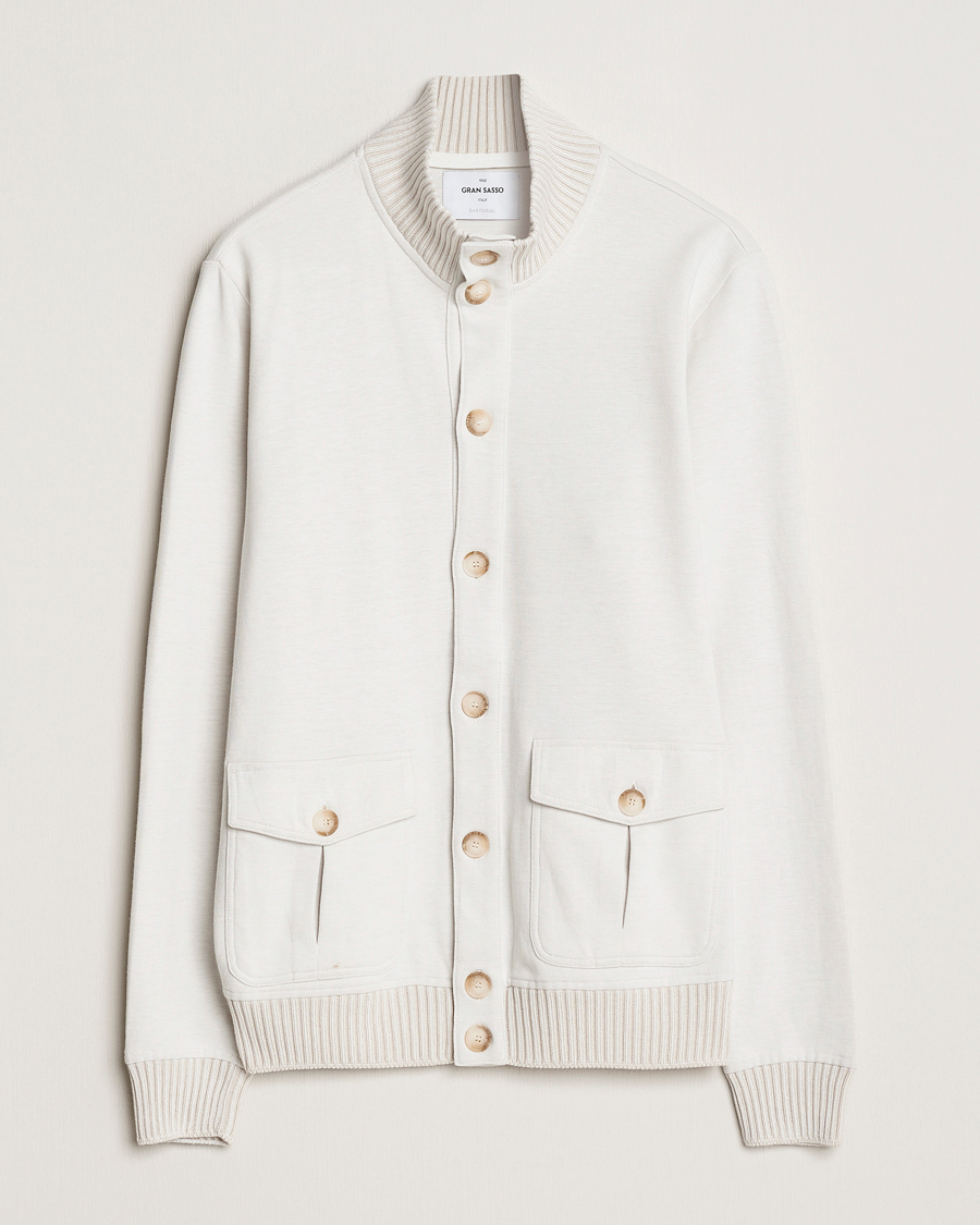 Men | Coats & Jackets | Gran Sasso | Cotton Pocket Bomber Jacket Cream