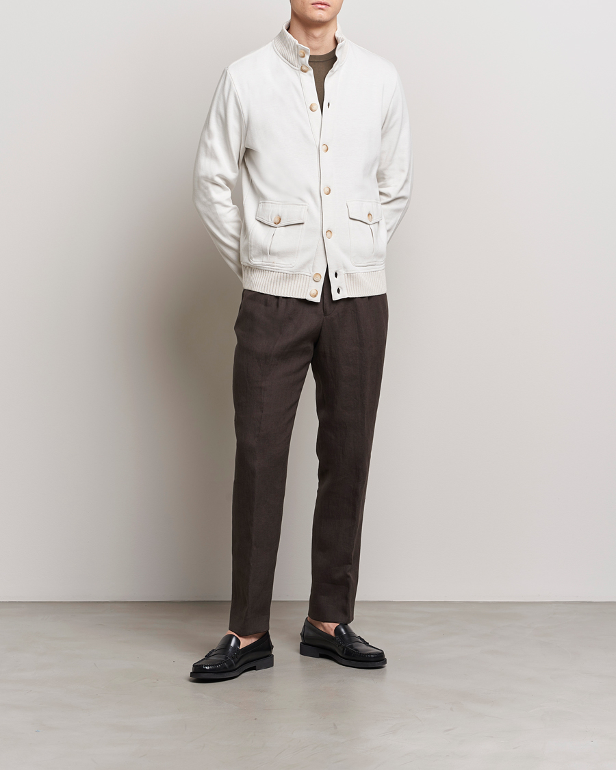 Men | Coats & Jackets | Gran Sasso | Cotton Pocket Bomber Jacket Cream