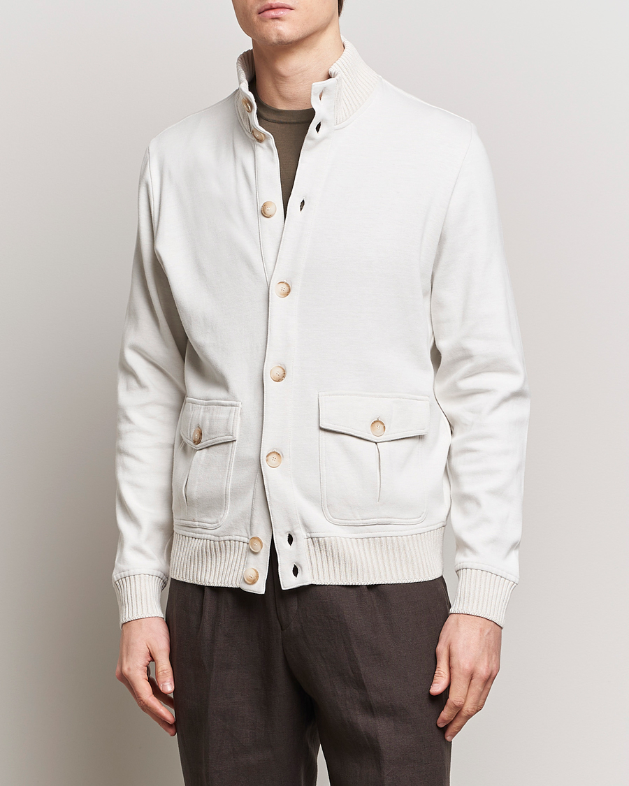 Men | Coats & Jackets | Gran Sasso | Cotton Pocket Bomber Jacket Cream