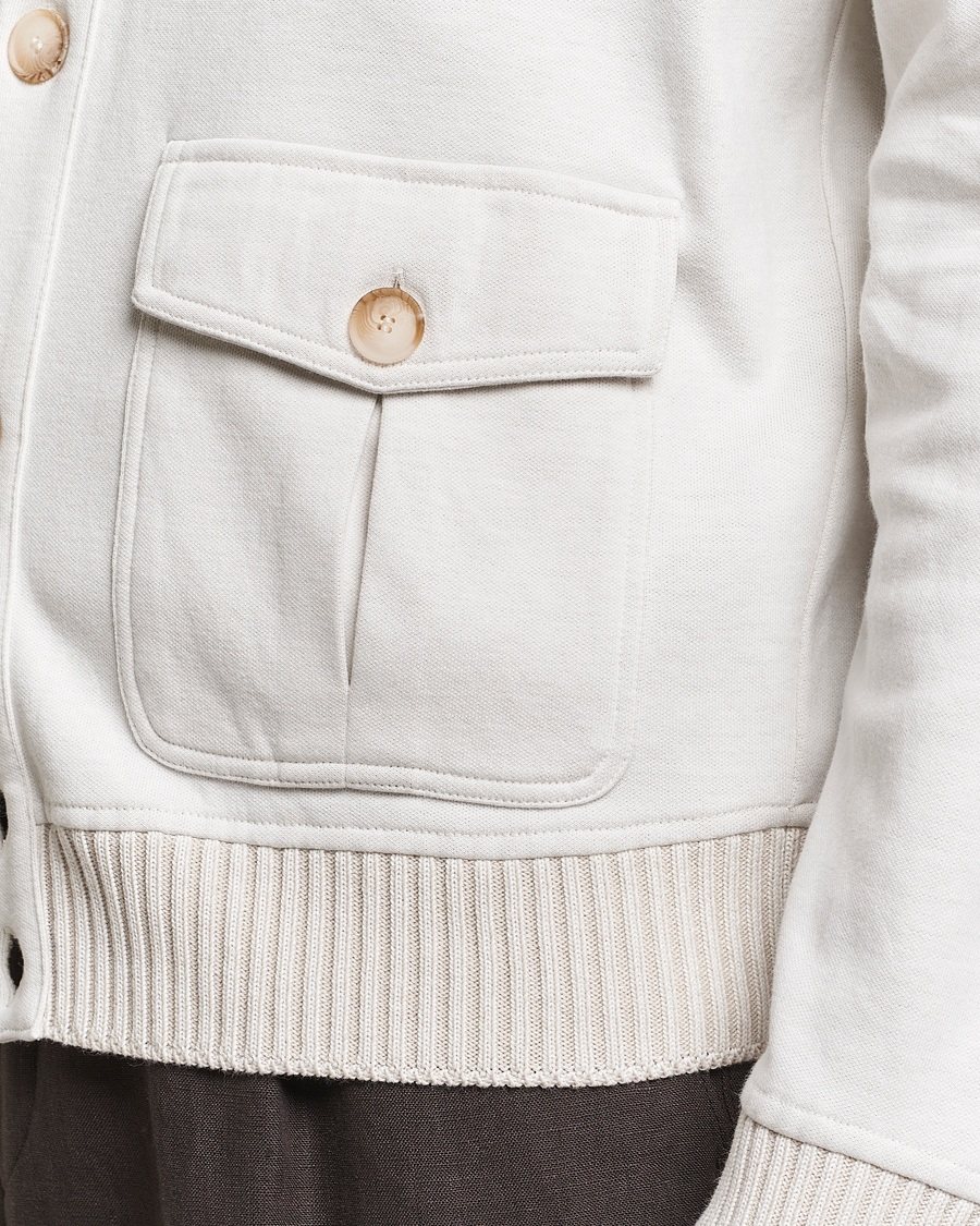 Men | Coats & Jackets | Gran Sasso | Cotton Pocket Bomber Jacket Cream