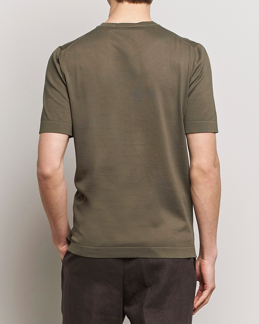 Men | T-Shirts | Gran Sasso | Cotton Knitted Crew Neck T-Shirt Dark Brown