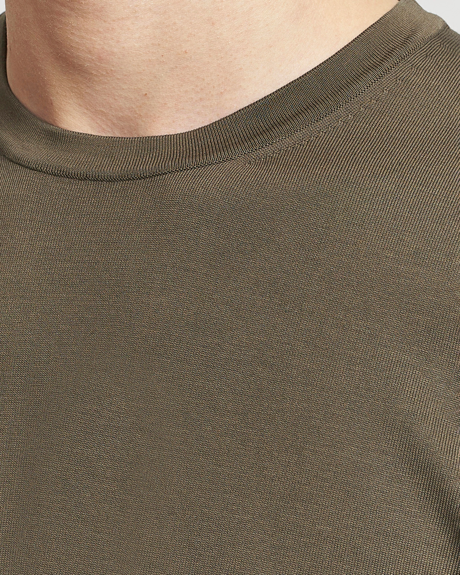 Men | T-Shirts | Gran Sasso | Cotton Knitted Crew Neck T-Shirt Dark Brown