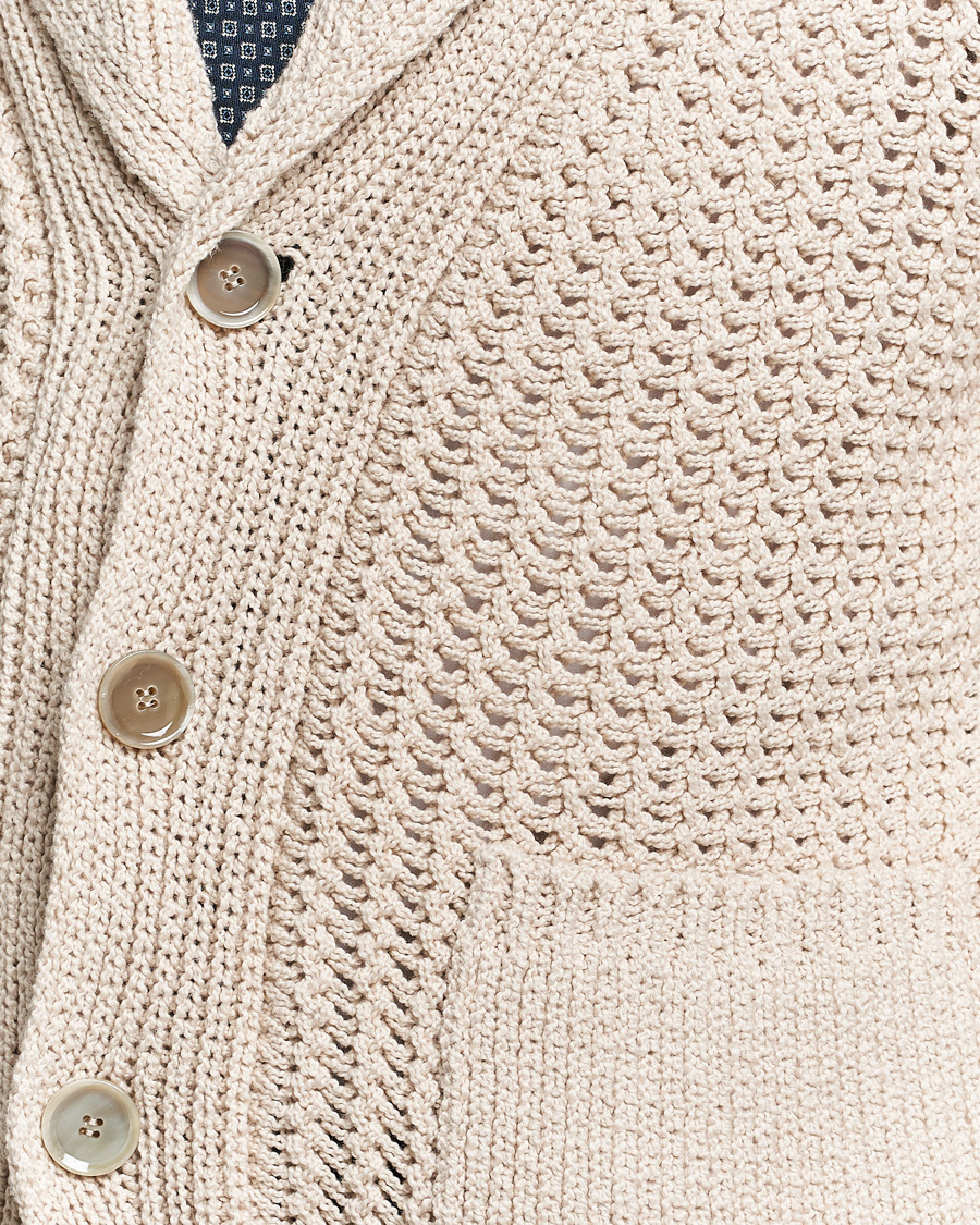 Men | Sweaters & Knitwear | Brioni | Cotton/Wool Shawl Cardigan Light Beige