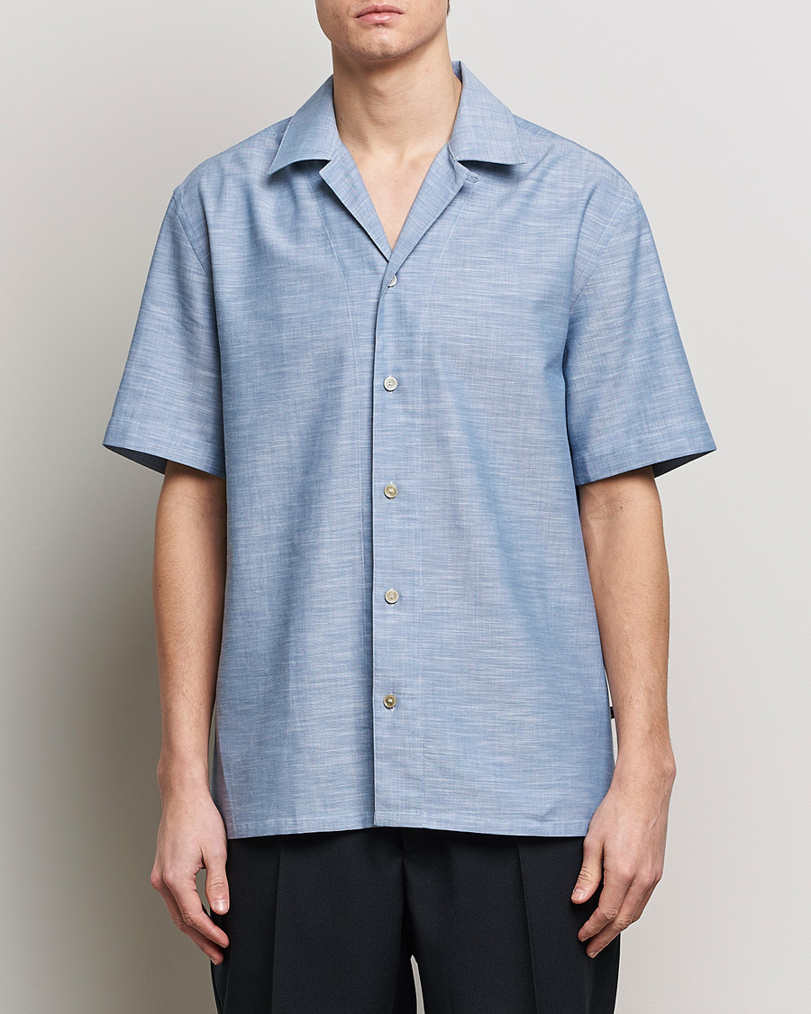 Men | Shirts | Brioni | Cotton Cuban Shirt Light Blue