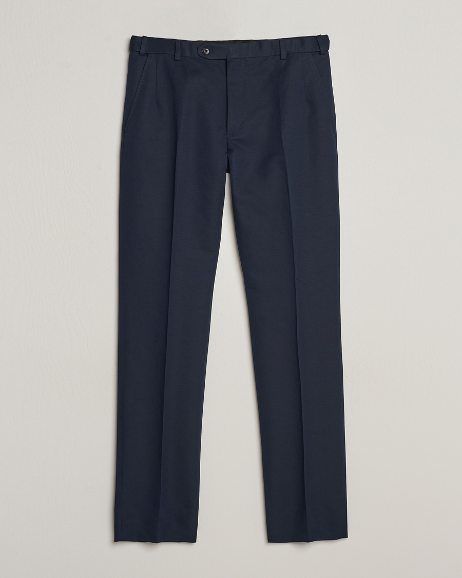 Men | Trousers | Brioni | Cotton/Linen Sport Trousers Navy