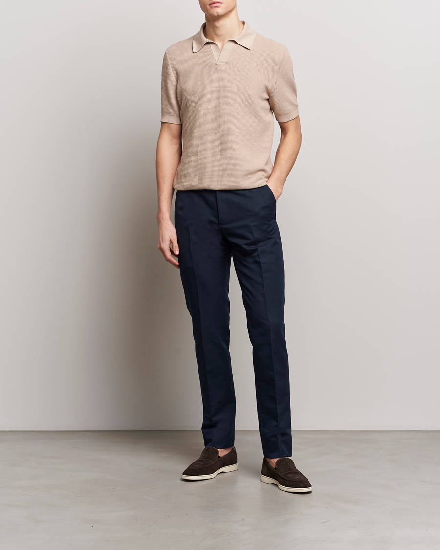 Men | Trousers | Brioni | Cotton/Linen Sport Trousers Navy