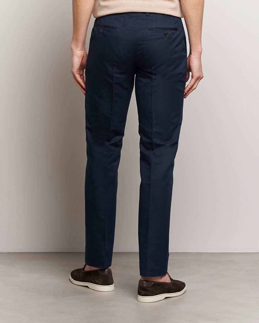 Men | Trousers | Brioni | Cotton/Linen Sport Trousers Navy