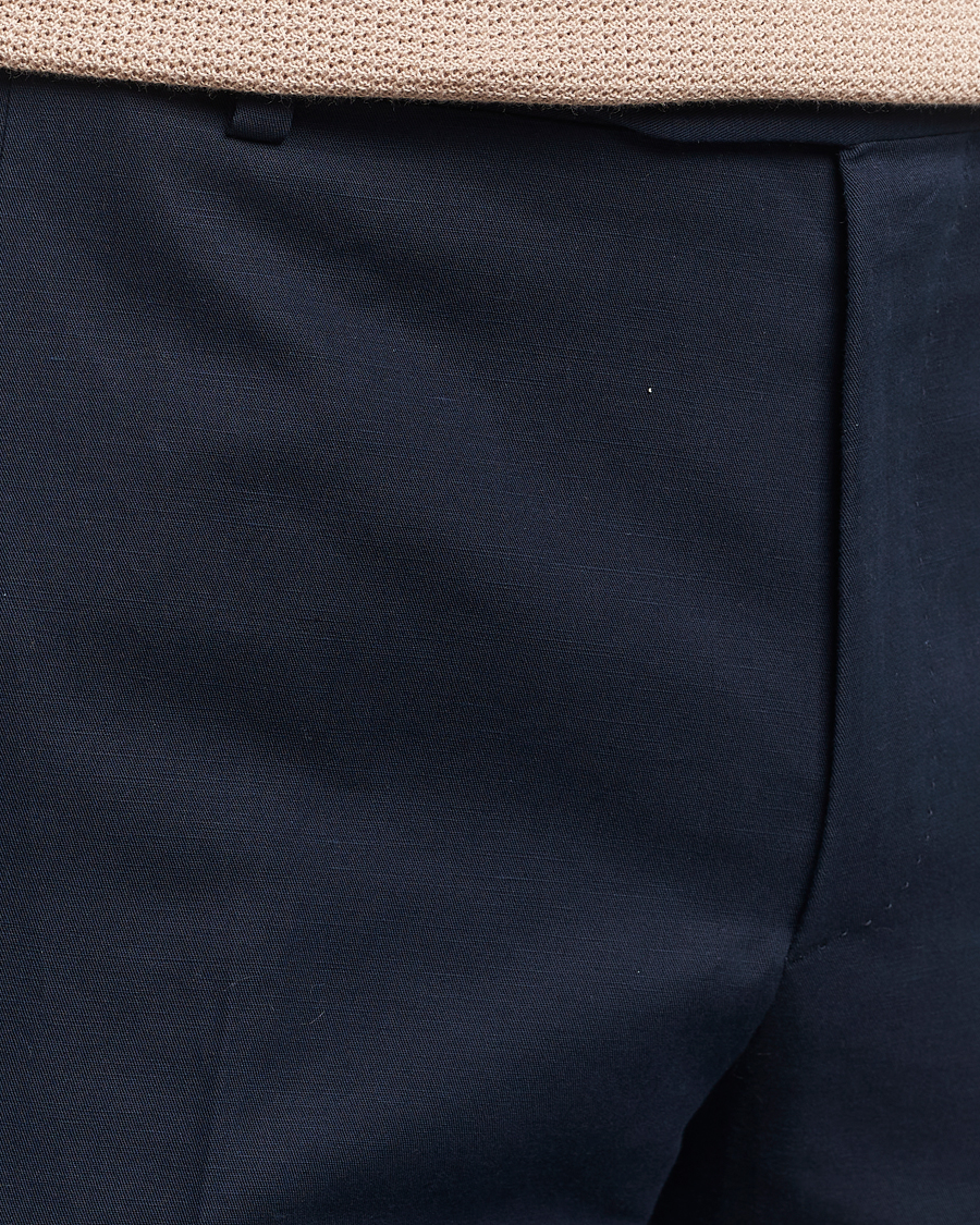 Men | Trousers | Brioni | Cotton/Linen Sport Trousers Navy
