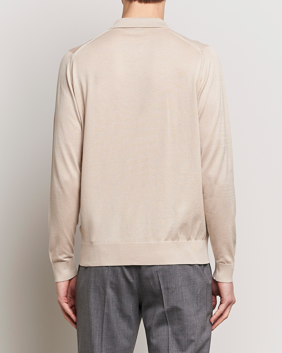 Men | Sweaters & Knitwear | John Smedley | Shadow Tipped Sea Island Cotton Cardigan Almond