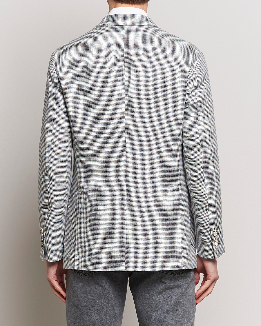 Men | Blazers | Brunello Cucinelli | Double Breasted Houndstooth Blazer Light Grey