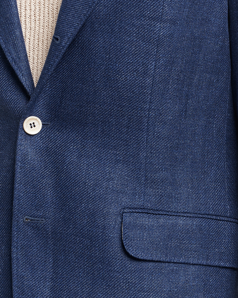 Men | Blazers | Brunello Cucinelli | Linen/Silk Blazer Indigo Blue