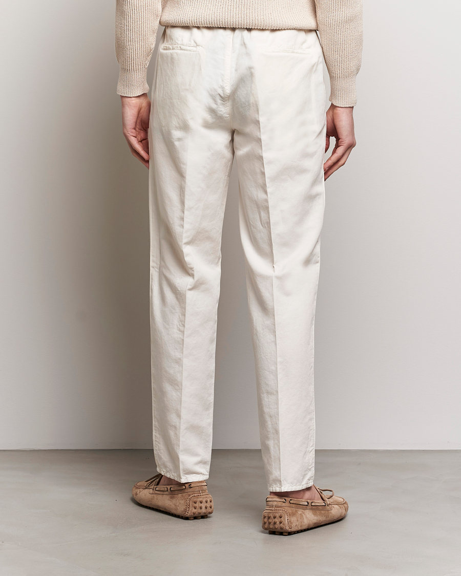 Men | Trousers | Brunello Cucinelli | Cotton/Linen Drawstring Pants Off White