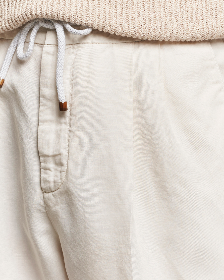 Men | Trousers | Brunello Cucinelli | Cotton/Linen Drawstring Pants Off White