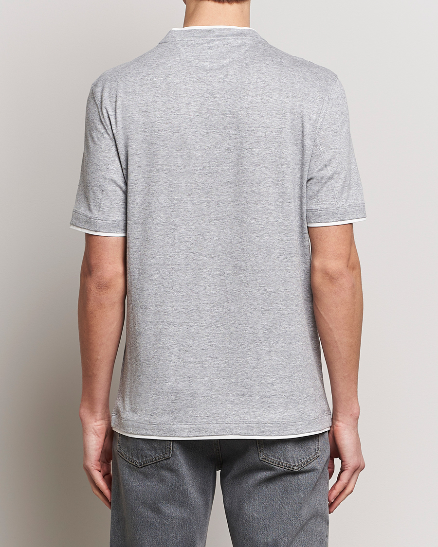 Men | T-Shirts | Brunello Cucinelli | Cotton/Linen T-Shirt Light Grey