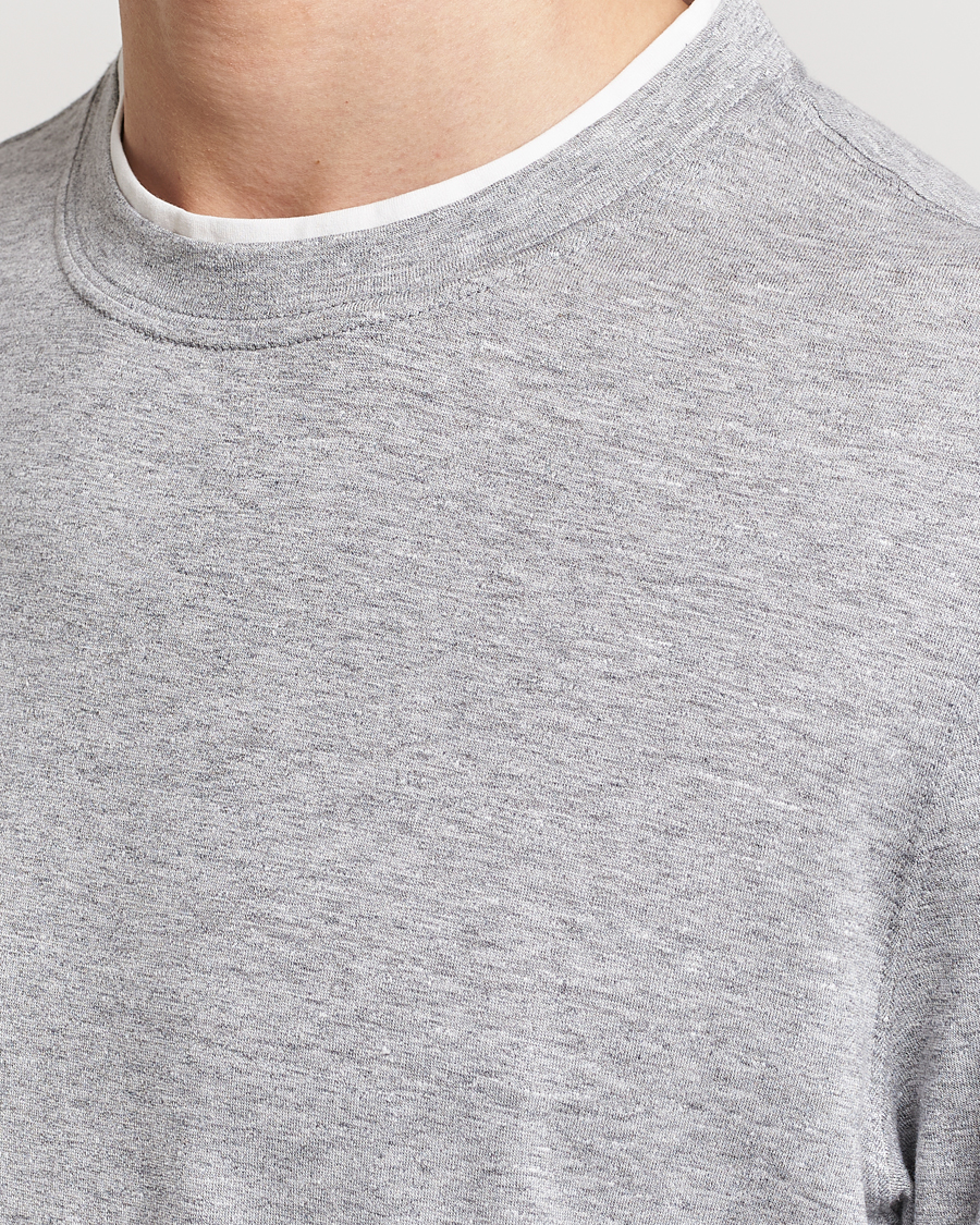 Men | T-Shirts | Brunello Cucinelli | Cotton/Linen T-Shirt Light Grey