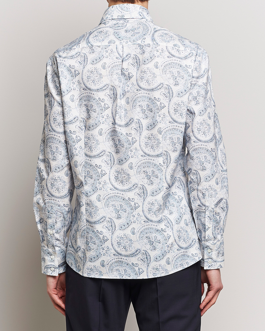 Men | Shirts | Brunello Cucinelli | Slim Fit Paisley Shirt Light Blue