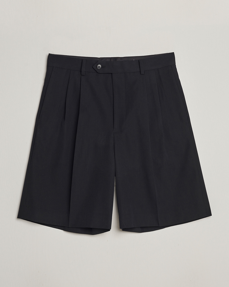 Men | Shorts | Auralee | Light Wool Gabardine Shorts Black
