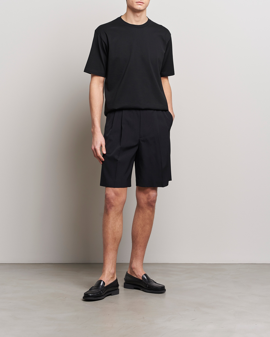 Men | Shorts | Auralee | Light Wool Gabardine Shorts Black