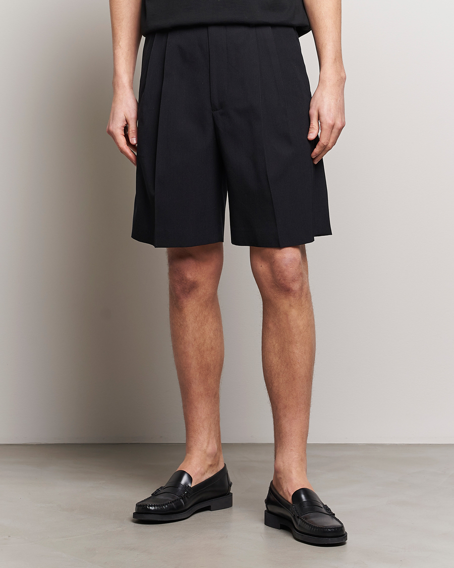 Men | Shorts | Auralee | Light Wool Gabardine Shorts Black