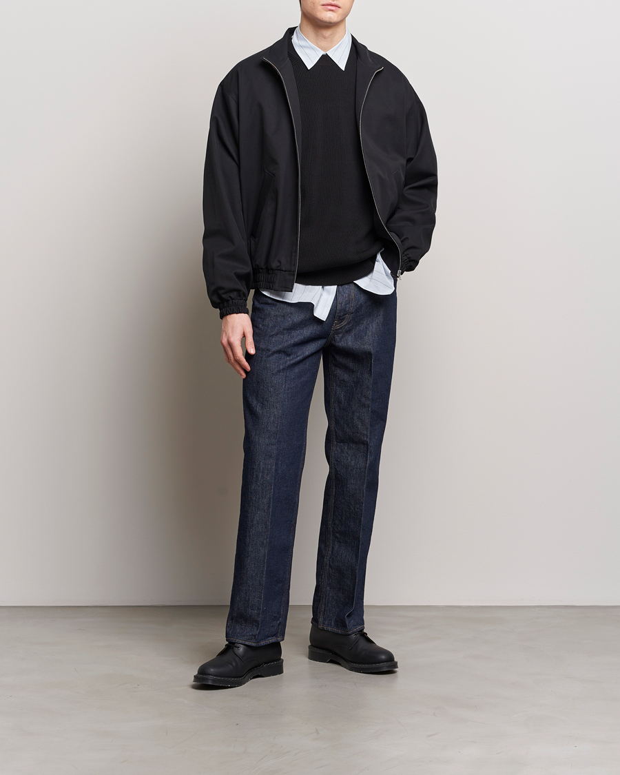 Men | Coats & Jackets | Auralee | Washed Silk Chambray Blouson Black