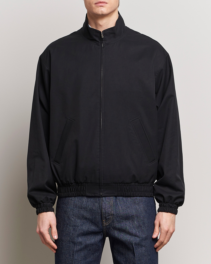 Men | Coats & Jackets | Auralee | Washed Silk Chambray Blouson Black