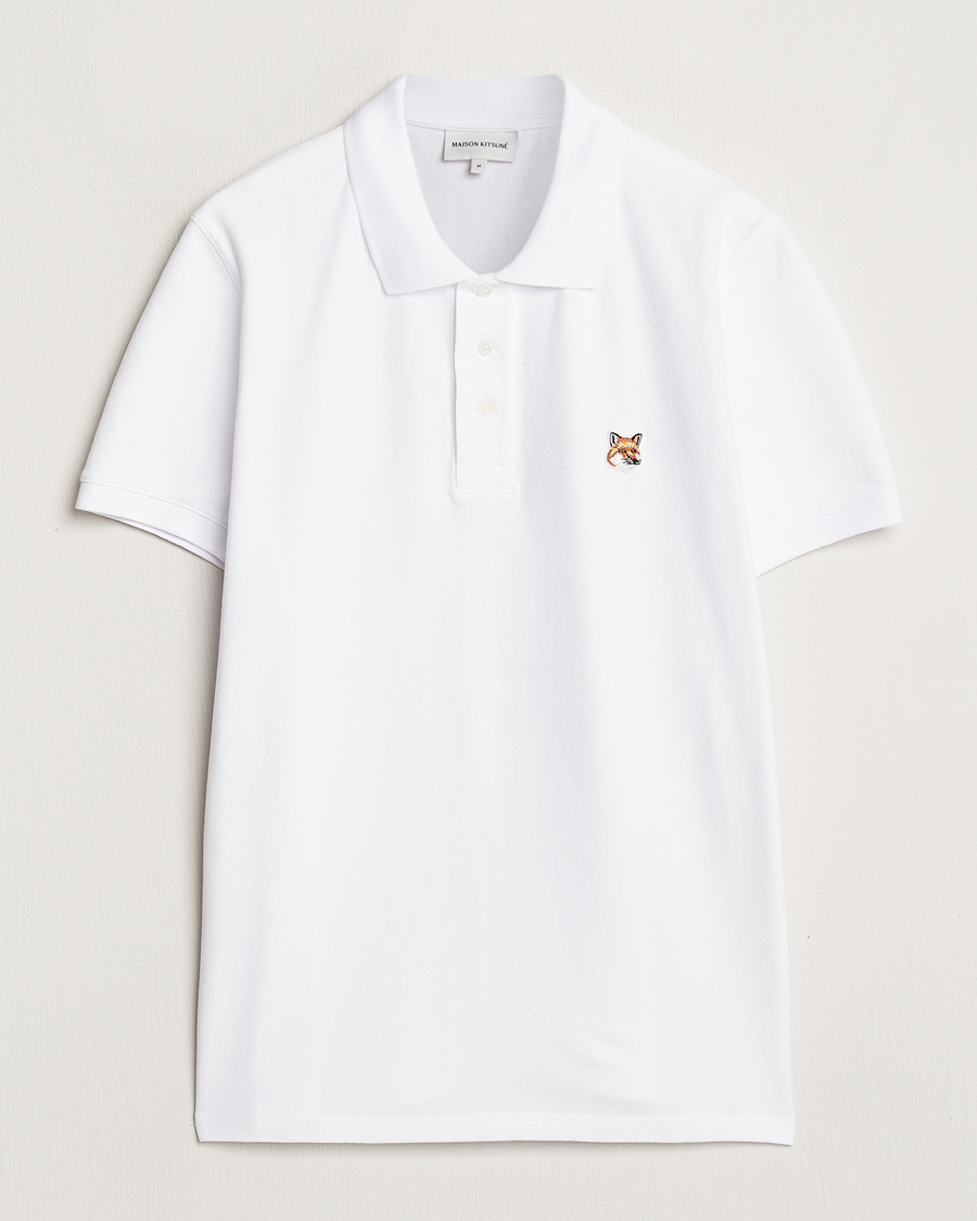 Men | Polo Shirts | Maison Kitsuné | Fox Head Polo White