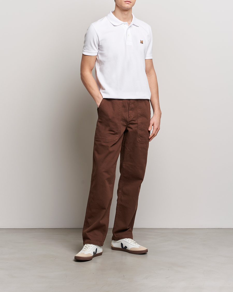 Men | Polo Shirts | Maison Kitsuné | Fox Head Polo White