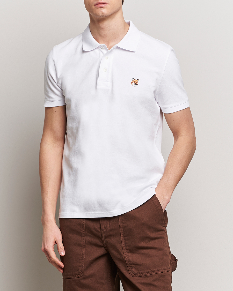 Men | Polo Shirts | Maison Kitsuné | Fox Head Polo White