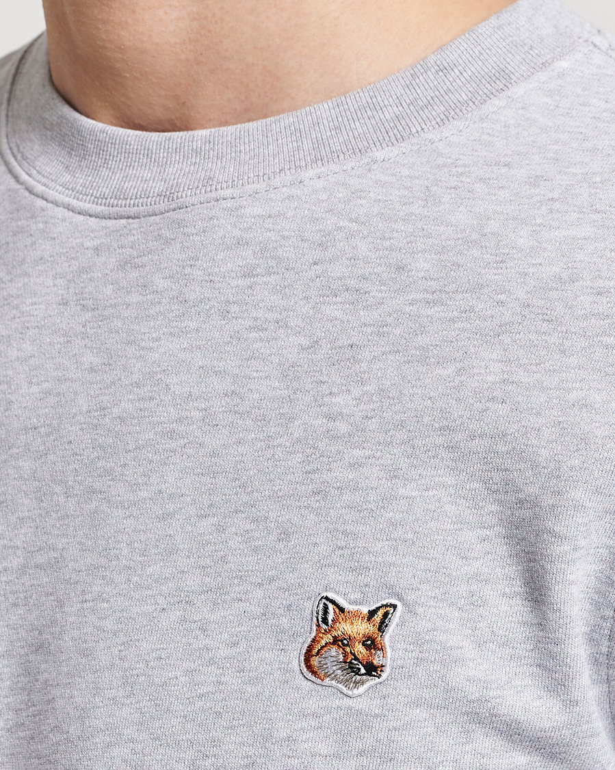 Men | Sweaters & Knitwear | Maison Kitsuné | Fox Head Sweatshirt Light Grey Melange