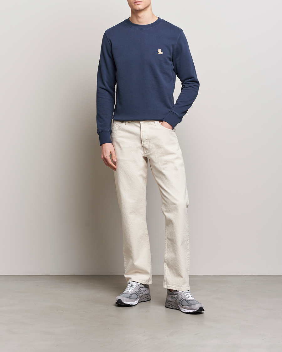 Men | Sweaters & Knitwear | Maison Kitsuné | Chillax Fox Sweatshirt Ink Blue