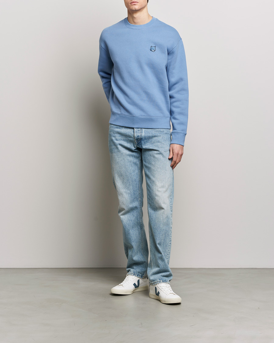 Men | Sweaters & Knitwear | Maison Kitsuné | Tonal Fox Head Sweatshirt Hampton Blue