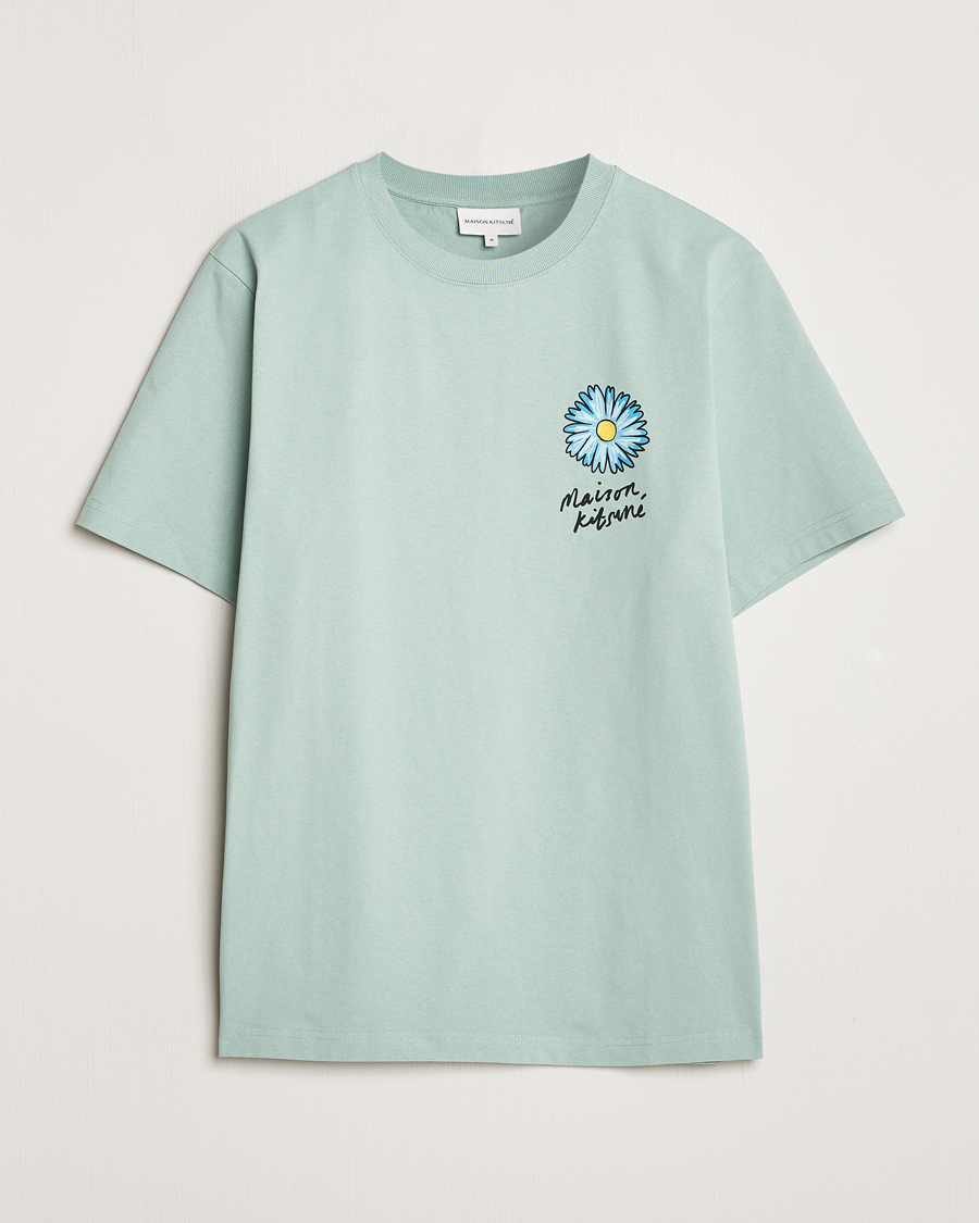 Men | T-Shirts | Maison Kitsuné | Floating Flower T-Shirt Seafoam Blue