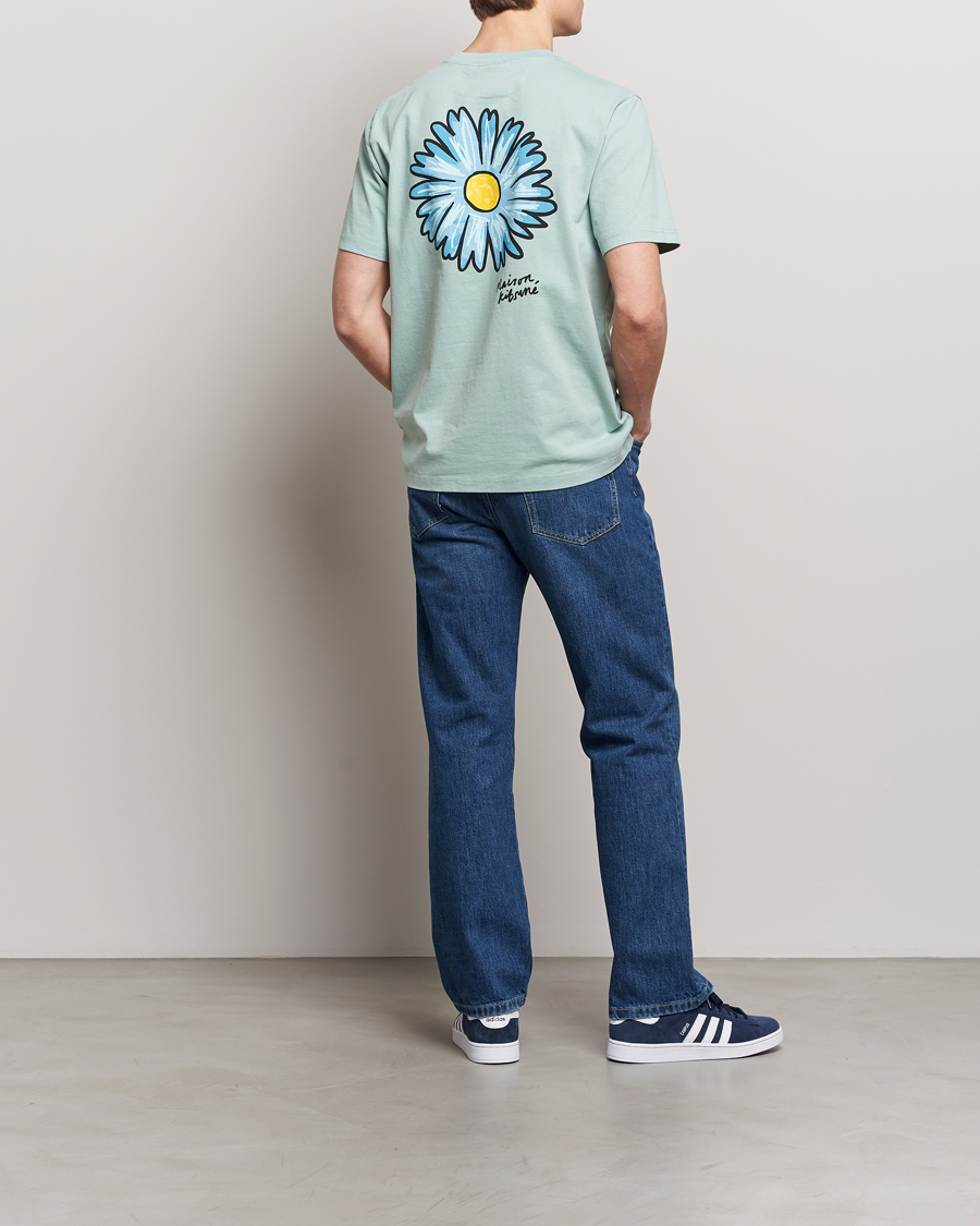Men | T-Shirts | Maison Kitsuné | Floating Flower T-Shirt Seafoam Blue