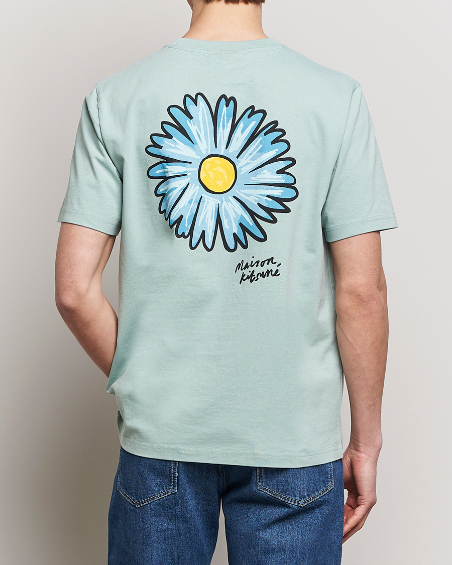 Men | T-Shirts | Maison Kitsuné | Floating Flower T-Shirt Seafoam Blue