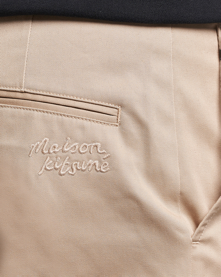 Men | Trousers | Maison Kitsuné | Straight Chino Light Beige