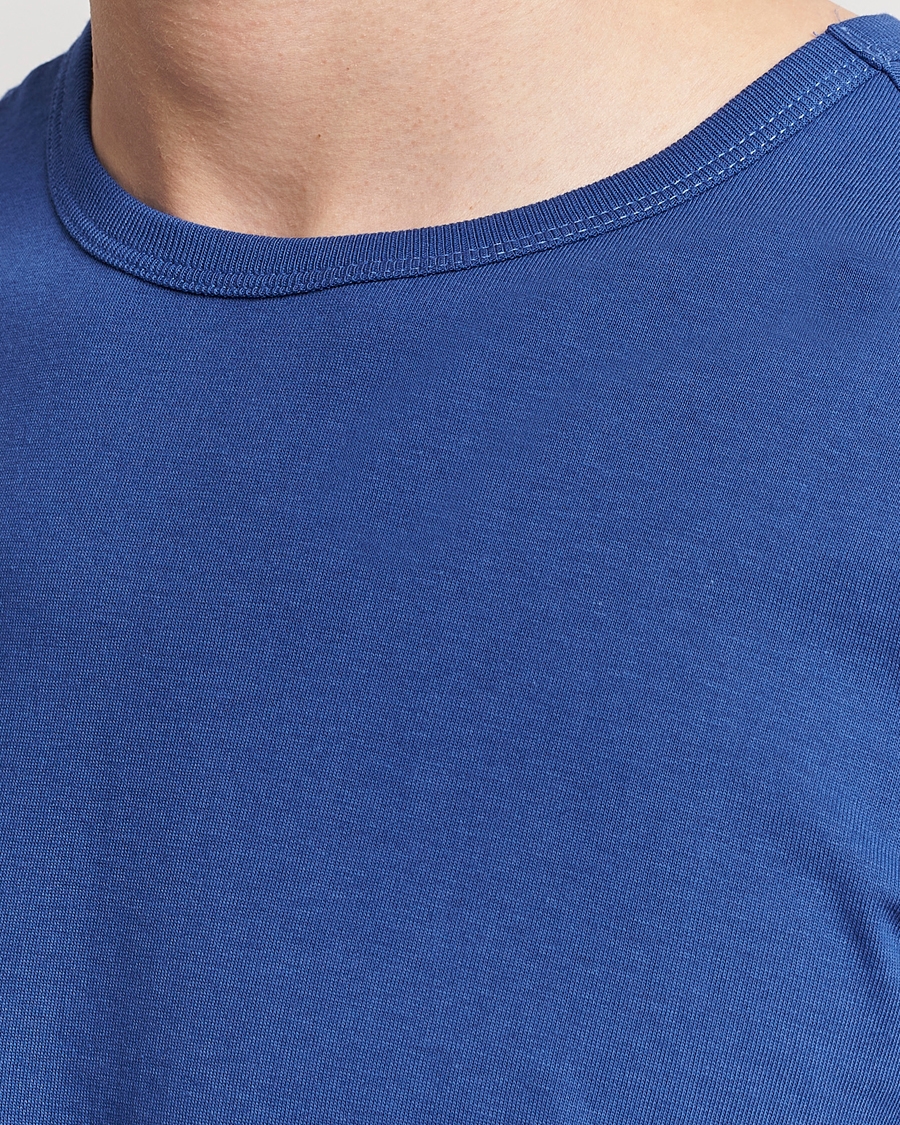 Men | T-Shirts | Merz b. Schwanen | 1950s Classic Loopwheeled T-Shirt Vintage Blue