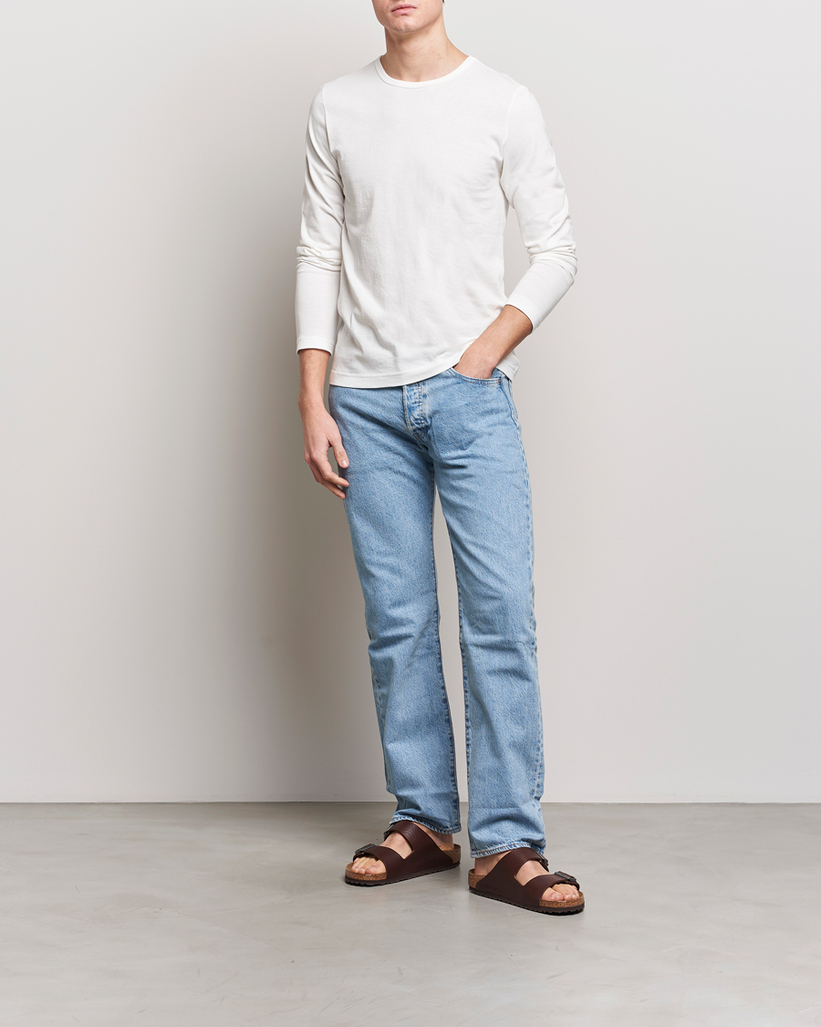 Men | T-Shirts | Merz b. Schwanen | 1950s Classic Loopwheeled Longsleeve T-Shirt White